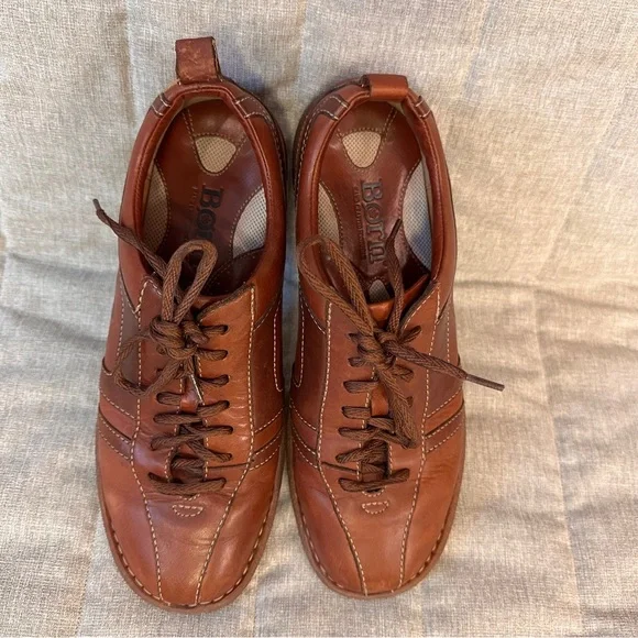 Born Oxford Mens 11 US 45 EU Brown Leather Two Tone Shoes Lace Up Casual - Picture 2 of 13